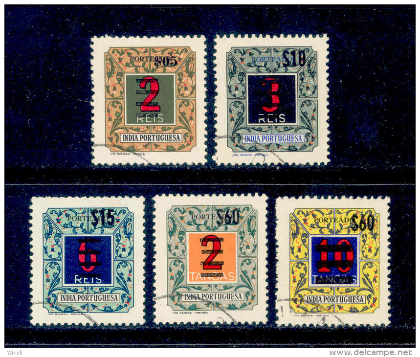 ! ! Portuguese India - 1959 Postage Due W/OVP (Complete Set) - Af. P 53 To P 57 - Used - India Portoghese