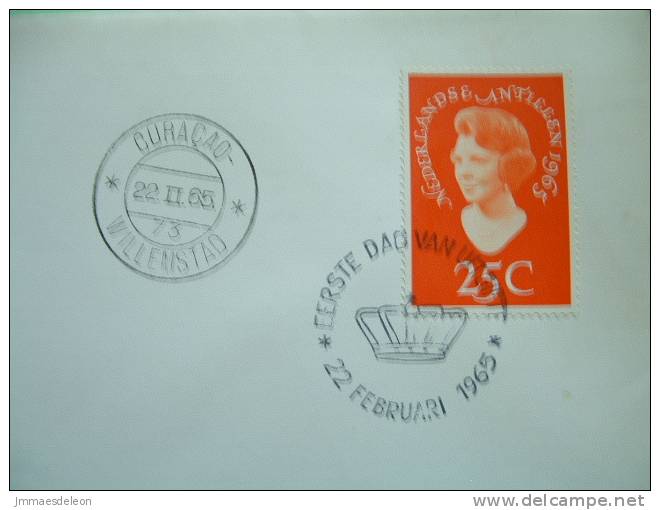 Netherlands Antilles (Curacao) 1965 FDC Cover - Princess Beatrix Of Holland - Crown Cancel - West Indies