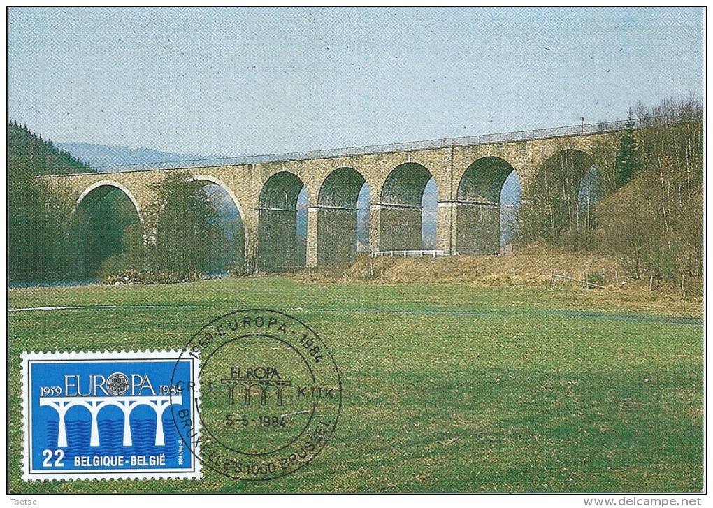 La Gleize - La Pont De Roanne-Coo -Timbre Illustrant Le Pont- 1984 ( Maximaphilie ) - Stoumont