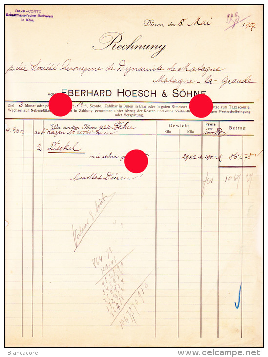 DÜREN  1907 EBERHARD HOESCH & SÖHNE MASCHINENFABRIK - Otros & Sin Clasificación