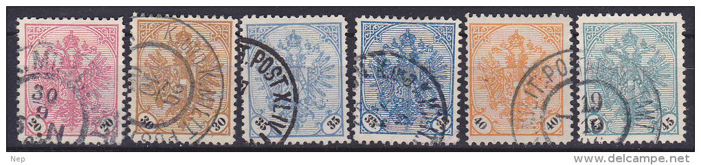 OOSTENRIJK - Michel - 1901 - Nr 24/28 + A/b (Bosnië-Herzegovina) - Gest/Obl/Us - Oostenrijkse Levant