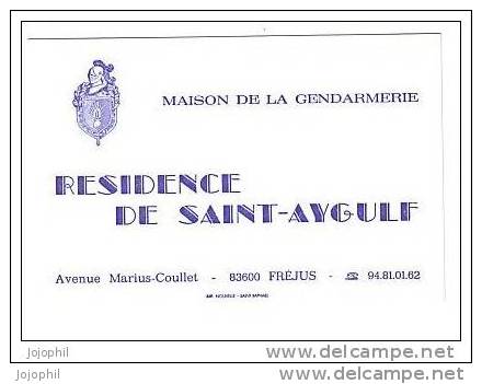 Saint Aygulf Fréjus - Maison De La Gendarmerie - Avenue Marius Coullet - Carte De Visite - Cartes De Visite