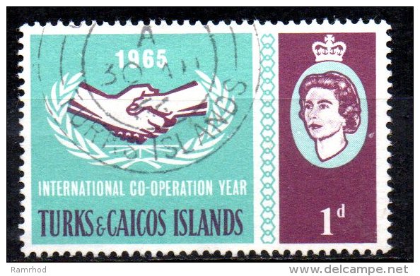 TURKS & CAICOS IS 1965 I.C.Y -  1d. - Purple And Turquoise   FU - Turks And Caicos