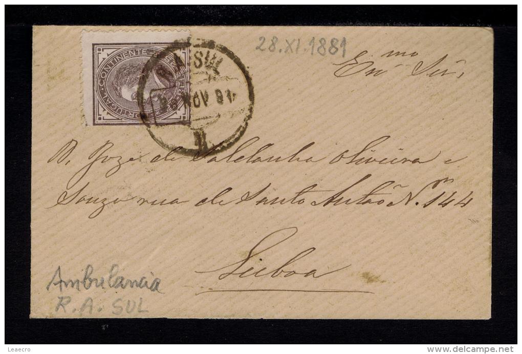 Portugal 1881 Cover Covers Lisboa Ambulancia R.A.SUL  Gc1558 - Cartas & Documentos