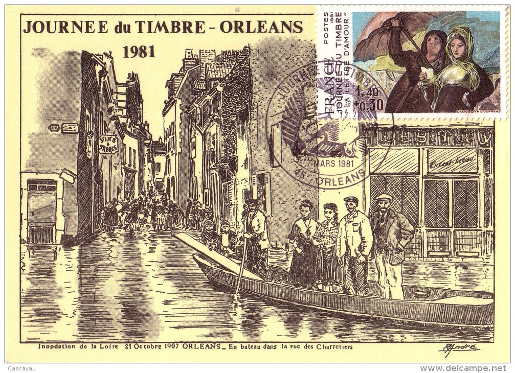 Carte Locale  1er  Jour  JOURNEE  Du  TIMBRE   ORLEANS   1981 - Journée Du Timbre