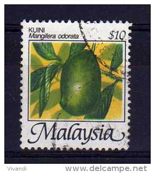 Malaysia - 1986 - $10 Dollar Mango (Perf 13½) - Used - Malaysia (1964-...)