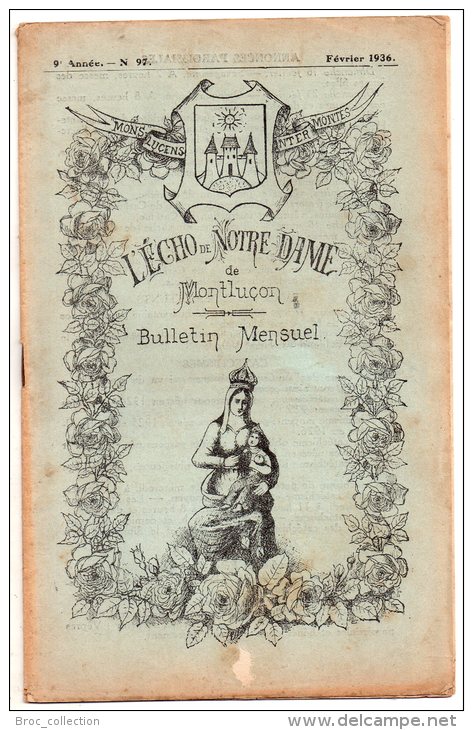 L´écho De Notre-Dame De Montluçon, Bulletin Mensuel, N° 97, Février 1936 - Bourbonnais