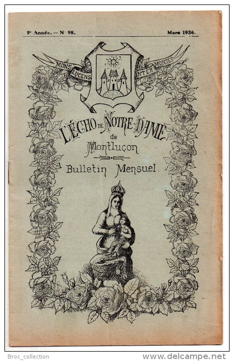 L´écho De Notre-Dame De Montluçon, Bulletin Mensuel, N° 98, Mars 1936 - Bourbonnais