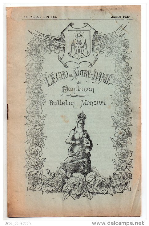 L´écho De Notre-Dame De Montluçon, Bulletin Mensuel, N° 114, Juillet 1937 - Bourbonnais