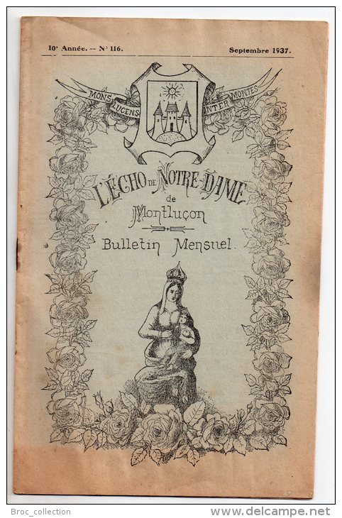 L´écho De Notre-Dame De Montluçon, Bulletin Mensuel N° 116, Septembre 1937 - Bourbonnais