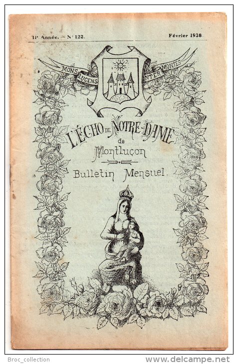 L´écho De Notre-Dame De Montluçon, Bulletin Mensuel N° 122, Février 1938 - Bourbonnais