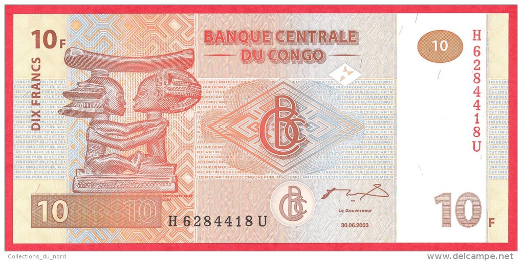 Congo - 10 Francs 2003 UNC / Papier Monnaie - Congo - République Démocratique Du Congo & Zaïre