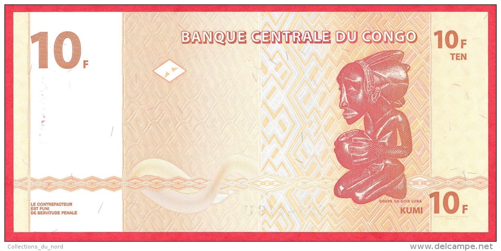 Congo - 10 Francs 2003 UNC / Papier Monnaie - Congo - Demokratische Republik Kongo & Zaire