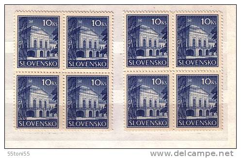 Slovaquie / Slovakia 1940 - Residence Of The President, Bratislava Michel Nr.70 (x+y) 2v. – MNH     Block Of Four - Neufs