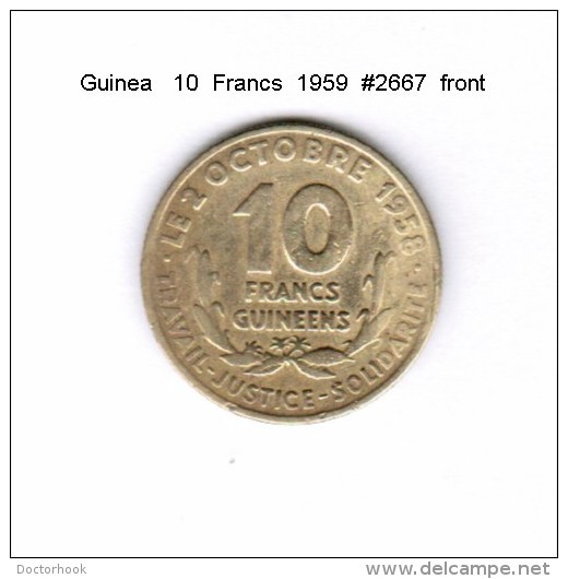 GUINEA    10  FRANCS  1959   (KM # 2) - Guinea