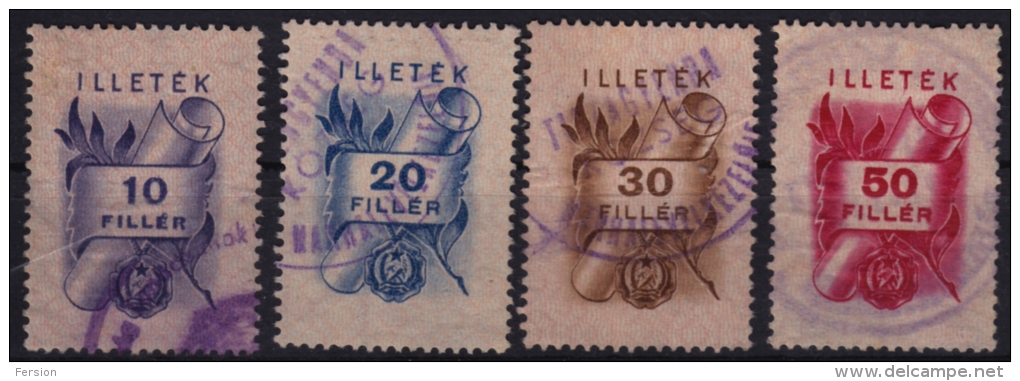 1952 - Hungary - Revenue Stamps - Fiscale Zegels