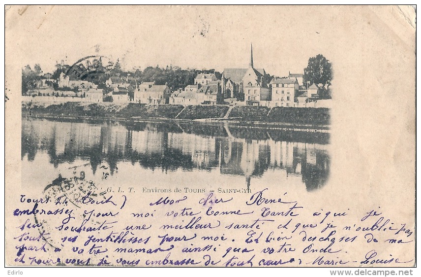 Environs De Tours Saint Cyr Sur Loire - Vue Générale - Précurseur - Décollement Feuillets Angle - Timbrée - Saint-Cyr-sur-Loire