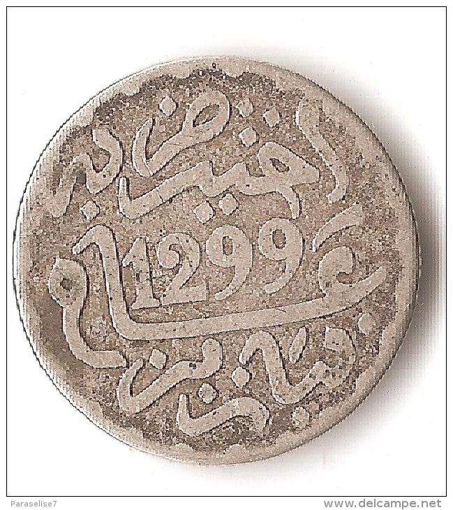 MAROC 1/2 DIRAM  1299  ARGENT - Maroc