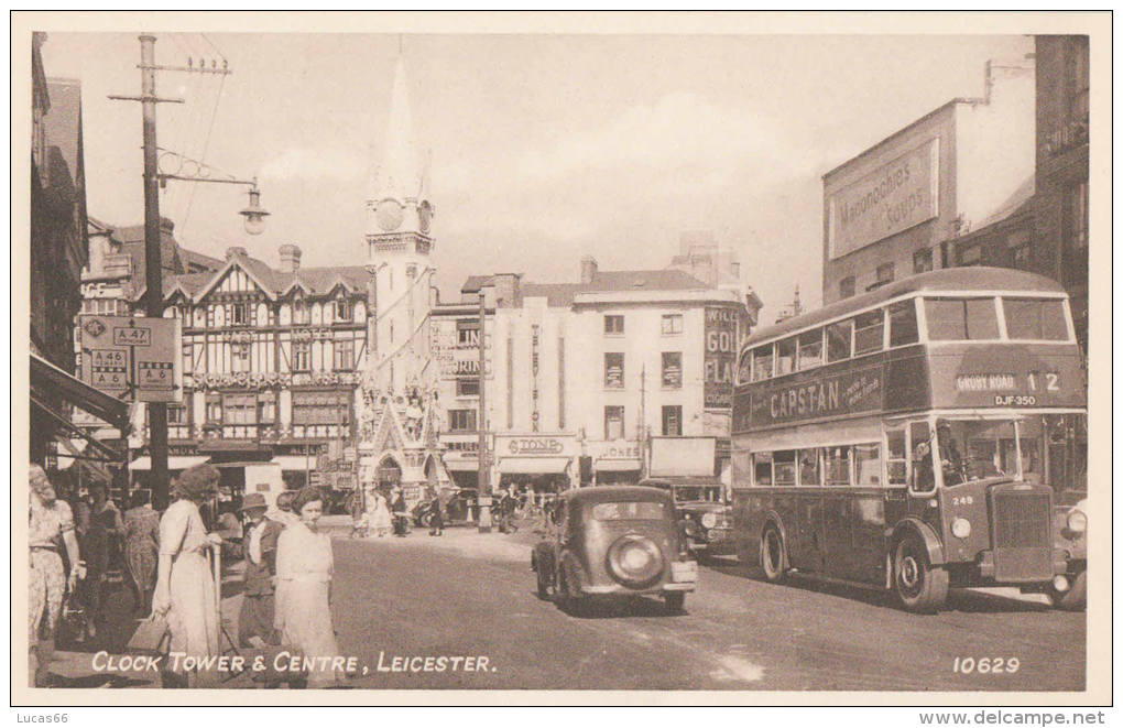 C1930 - LEICESTER - CLOCK TOWER AND CENTRE - Leicester