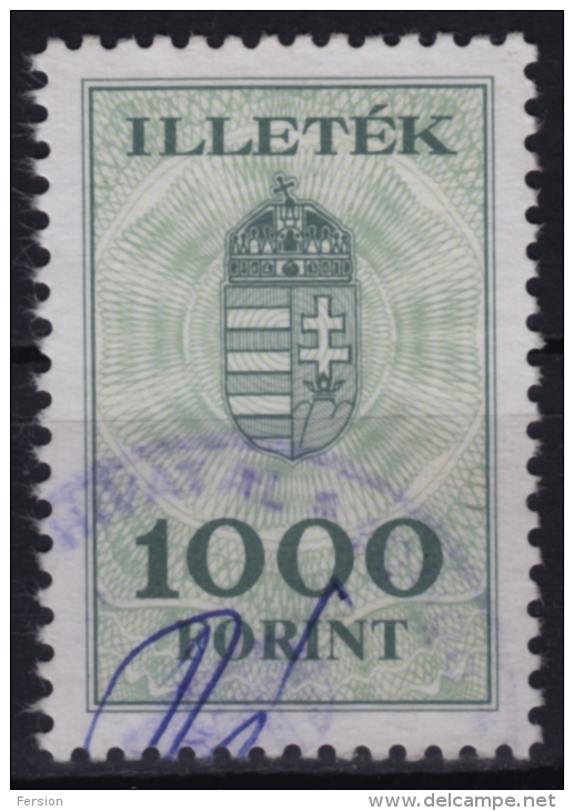 1991 Hungary - Revenue, Tax Stamp - 1000 Ft - Used - Steuermarken
