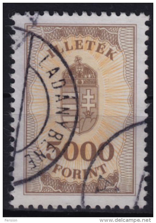 1991 Hungary - Revenue, Tax Stamp - 5000 Ft - Used - Fiscales