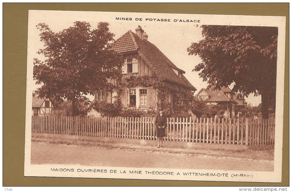 BELLE C.P.A. Sépia - MINES DE POTASSE D´ALSACE - MAISONS OUVRIERES DE LA MINE THEODORE A WITTENHEIM-CITE (Ht-Rhin) - Wittenheim