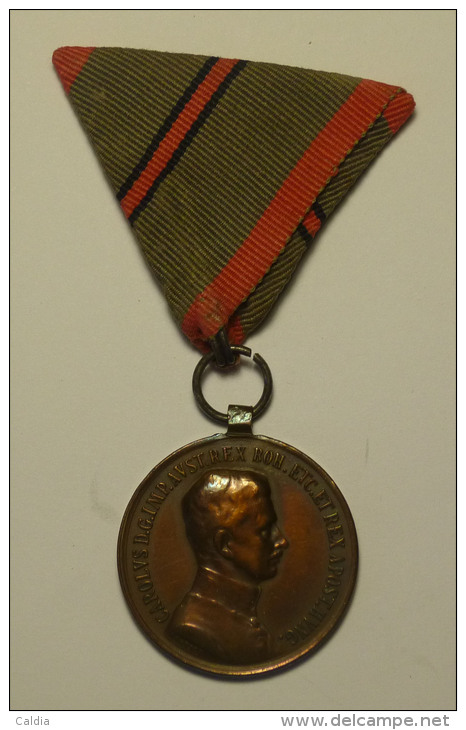 Hongrie Hungary 1917  "" Medal Of Bravery "" KAROLY / FORTITUDINI "" Bronze # 2 - Other & Unclassified