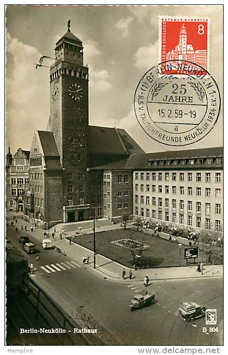 Berlin-Neukölln  Rathaus  MiNr 187 - Cartoline Maximum