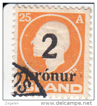 IJsland Mi Cat 119 Opdrukzegel - Used Stamps
