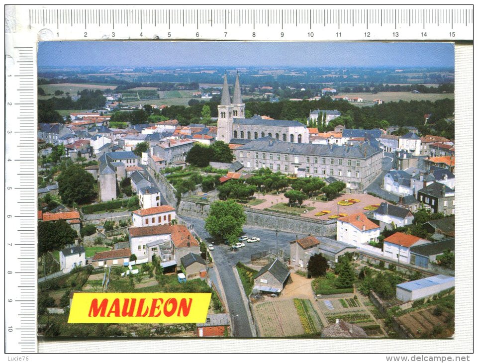 MAULEON -  Centre Ville, Eglise De La Trinité - Vue Aérienne - Mauleon