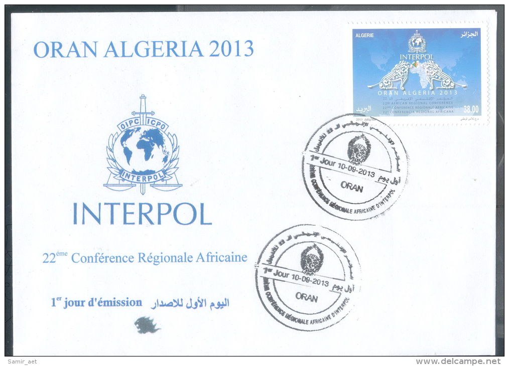 Algérie 2013 - FDC - 22e Conférence Régionale Africaine D'INTERPOL - Oran 2013 - Police - Gendarmerie