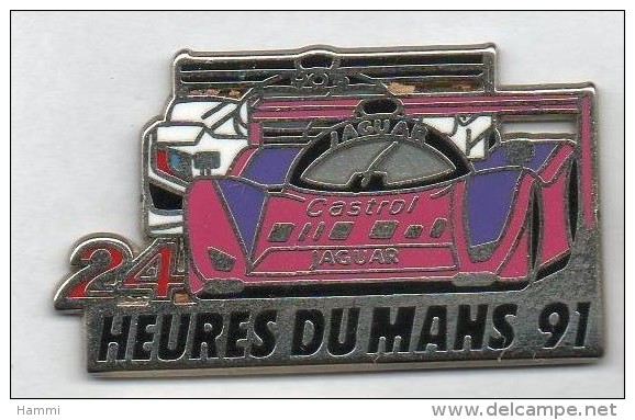 L386 Pin's Le Mans Peugeot 905 Derrière La Jaguar Carburant Castrol Signé Locomobile Superbe Achat Immédiat Immédiat - Rallye