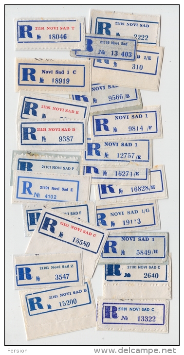 NOVI SAD / SERBIA - YUGOSLAVIA - REGISTERED LETTER Vignette Label LOT - Colecciones & Series