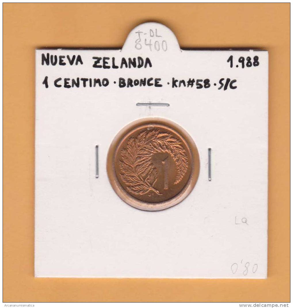 NUEVA  ZELANDA   1.988   1  CENTIMO    BRONCE   KM#58    SC/UNC      T-DL-8400 - Nieuw-Zeeland