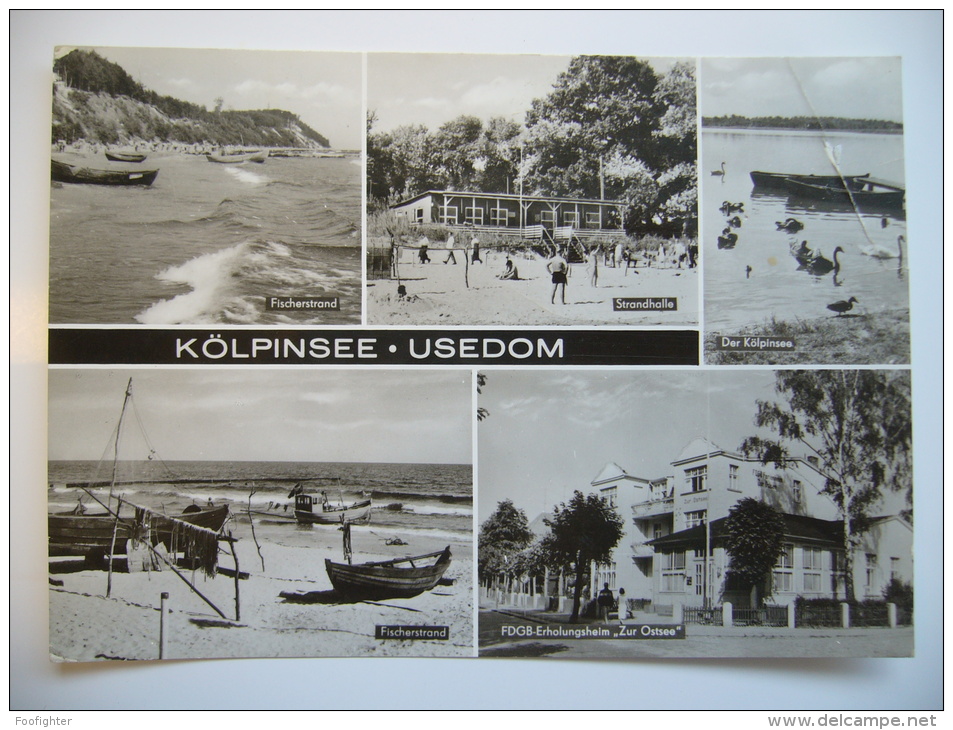 Kölpinsee - Usedom: LODDIN (Kr. Wolgast) Ortsteil Kölpinsee Fünfbildkarte 1970s Used Stamp - Usedom