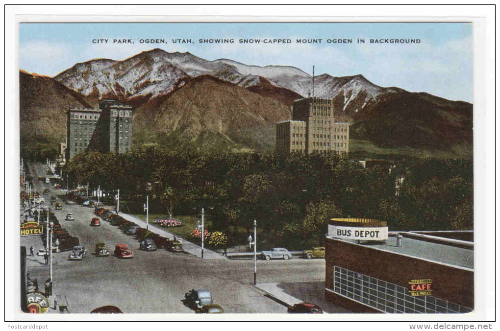 City Park Panorama Ogden Utah 1950c Postcard - Ogden