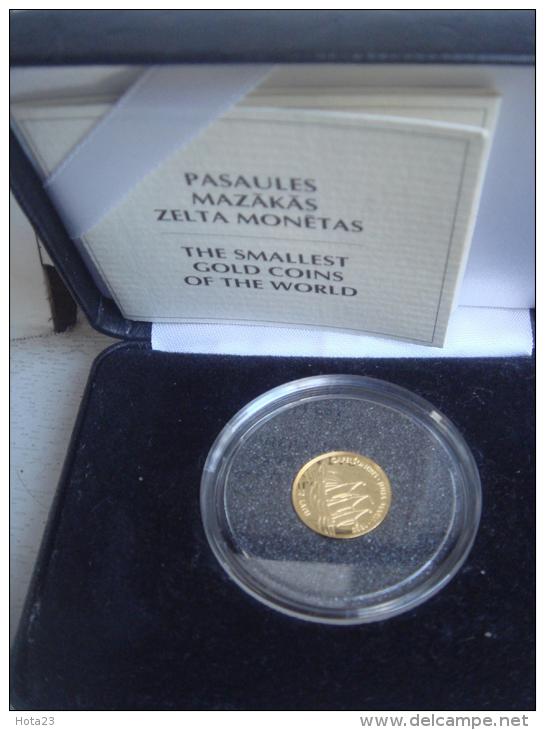 Latvia 10 Lats / Lati  Gold Coin 999 1/25 Oz. 1997  Year   Proof Sailing Ship 	 / Galleon Julija Marija  Very Rare Coin - Letonia