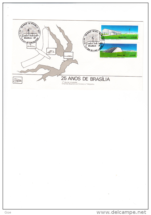 BRASILE  1985 - FDC - Yvert  1727/28 - 25 Anni Brasilia - FDC