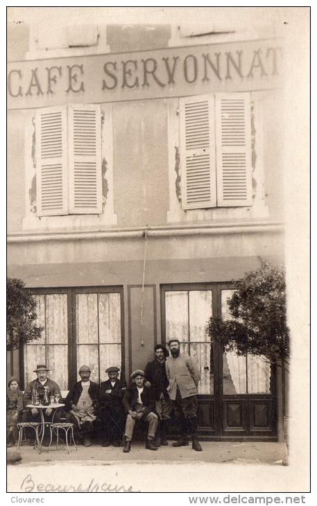 BEAUREPAIRE  "CARTE PHOTO   " CAFE SERVONNAT " - Beaurepaire