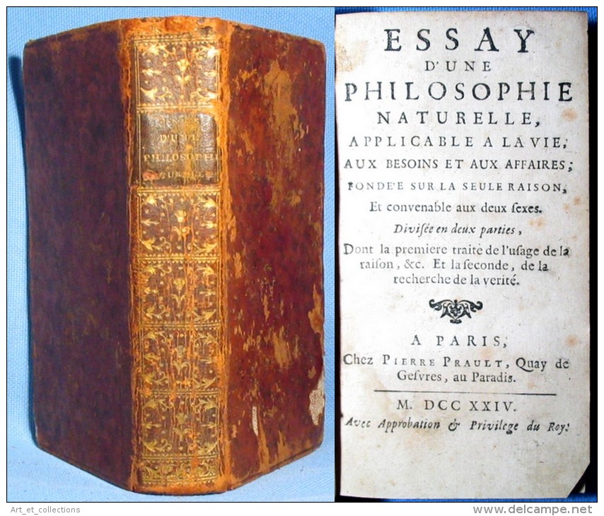 Essai D’une Philosophie Naturelle / Première Édition Pierre Prault De 1724 - 1701-1800