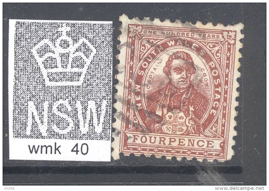 NEW SOUTH WALES, 1888 4d Purple-brown (wmk No.40, P11x12) VFU, SG255 - Usati