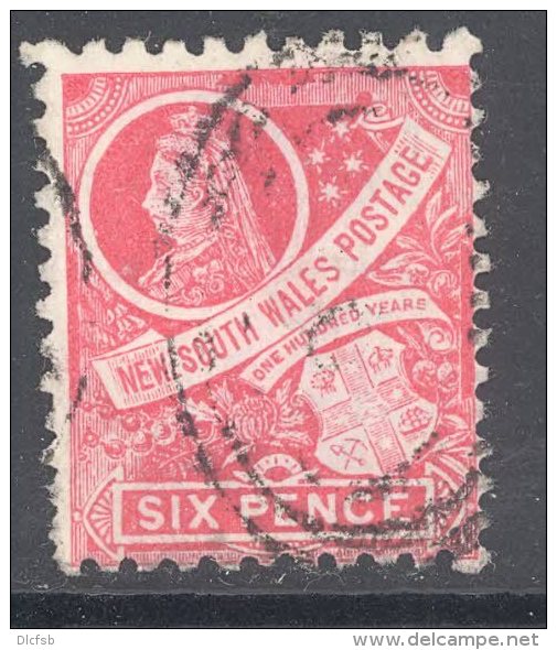 NEW SOUTH WALES, 1888 6d CARMINE (P11x12) VFU (wmk SG40), SG256 - Used Stamps