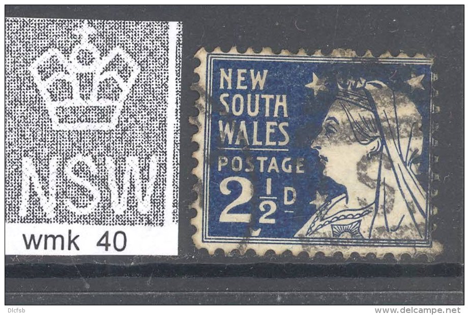 NEW SOUTH WALES, 1897 2&frac12;d Blue (P12) VFU (wmk SG40), SG297b - Oblitérés