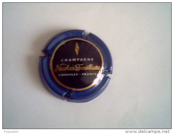 Capsule Champagne Nicola Feuillate,noire, Cercle Bleu - Feuillate