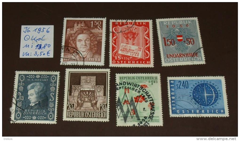 Kompletter Jahrgang Österreich 1956    O Gestempelt Used , Complete Year Set #3337 - Ganze Jahrgänge