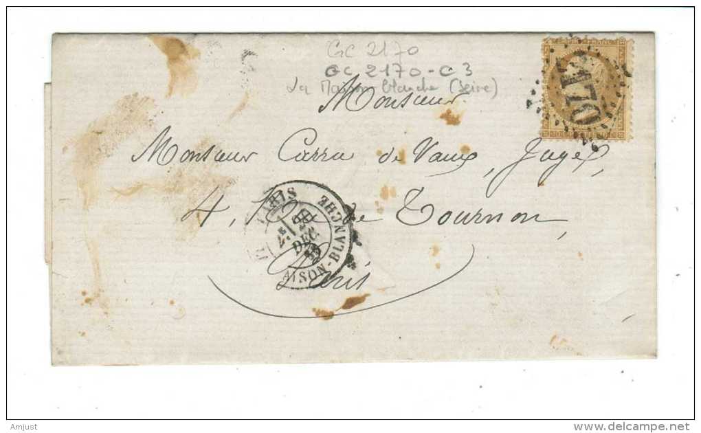 France // Lettre Pour Nice Le .. Décembre 1866 - 1863-1870 Napoléon III. Laure