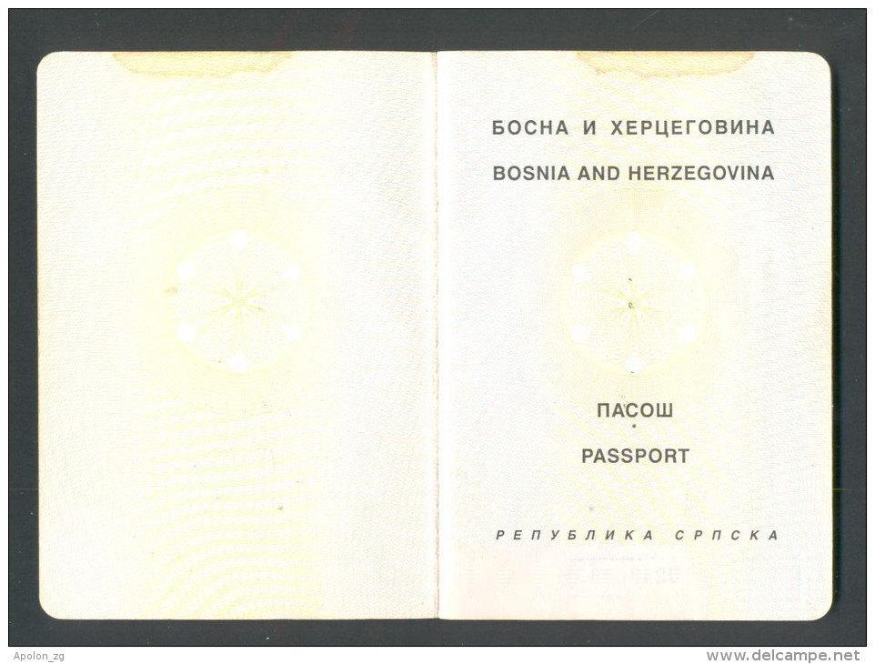 EXPIRED PASSPORT OF REPUBLIC OF SRPSKA (BiH) ISSUED IN PRIJEDOR ON 20.01.2000. - Historical Documents