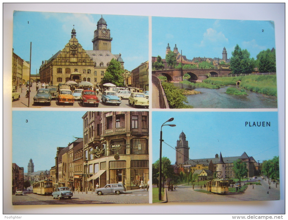 PLAUEN Altmarkt Auto Wartburg Trabant Skoda, Brücke, Bahnhofstraße, Otto-Grotewohl-Platz 1970s Unused - Plauen