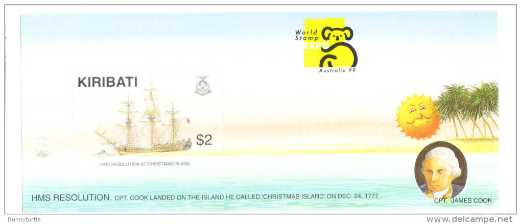 Kiribati 1999 HMS Resolution At The Christmas Island Australia Stamp Expo S/S MNH - Kiribati (1979-...)