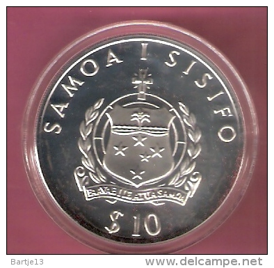 SAMOA 10 DOLLAR 1993  OLYMPIC GAMES 1996 SILVER PROOF HORSE - Samoa